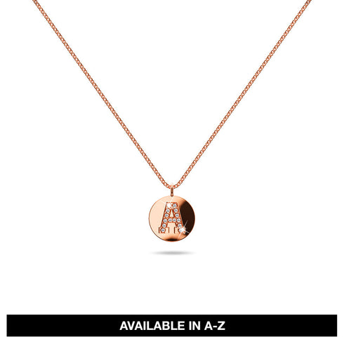 Solid 925 Sterling Silver Initial Alphabet Personalised Disc Necklace